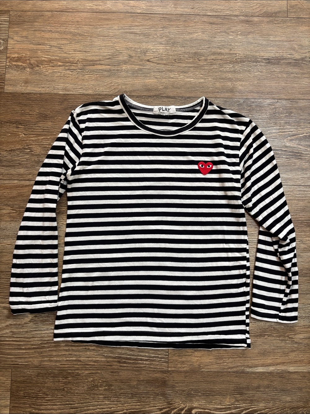 Comme des Garçons Play Striped Long-Sleeved T-Shirt Women's Size Medium